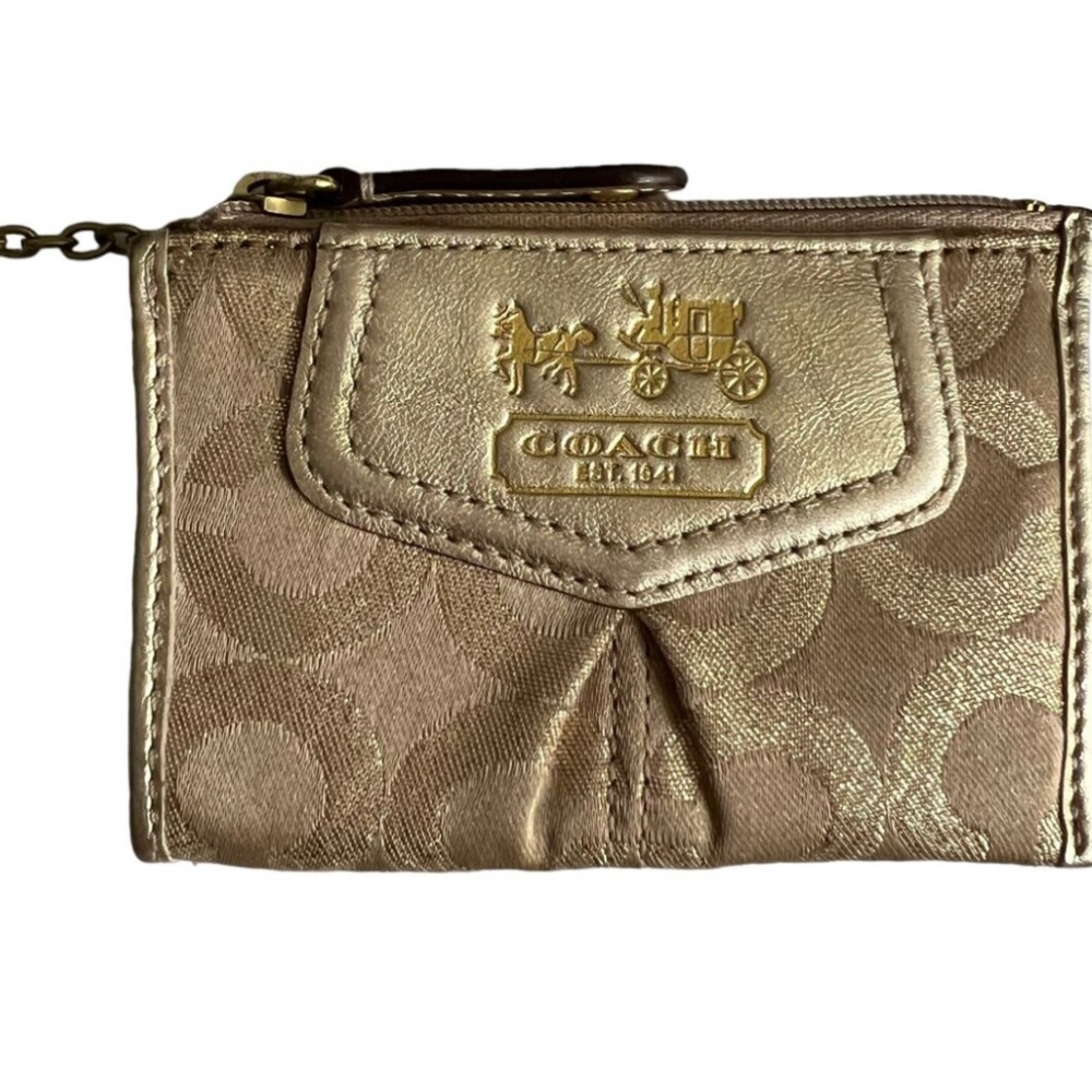 COACH MADISON GOLD LUREX HANDLE POUCH PURSE